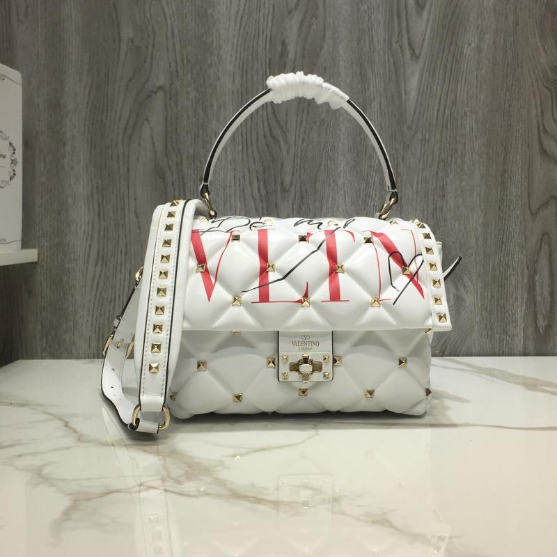 Valentino Shoulder Tote Bags VA0055 sheepskin VLTN with white and red lettering